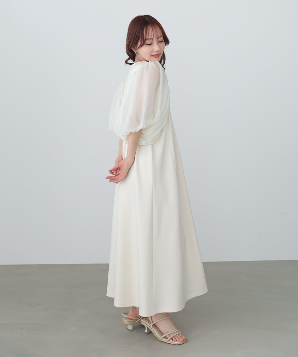 袖ボリュームポンチワンピース