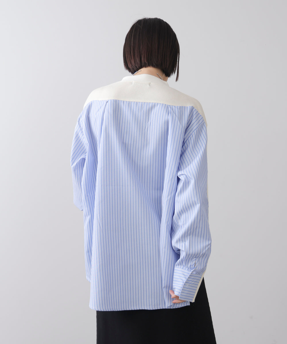 布帛切替ニットカーディガン