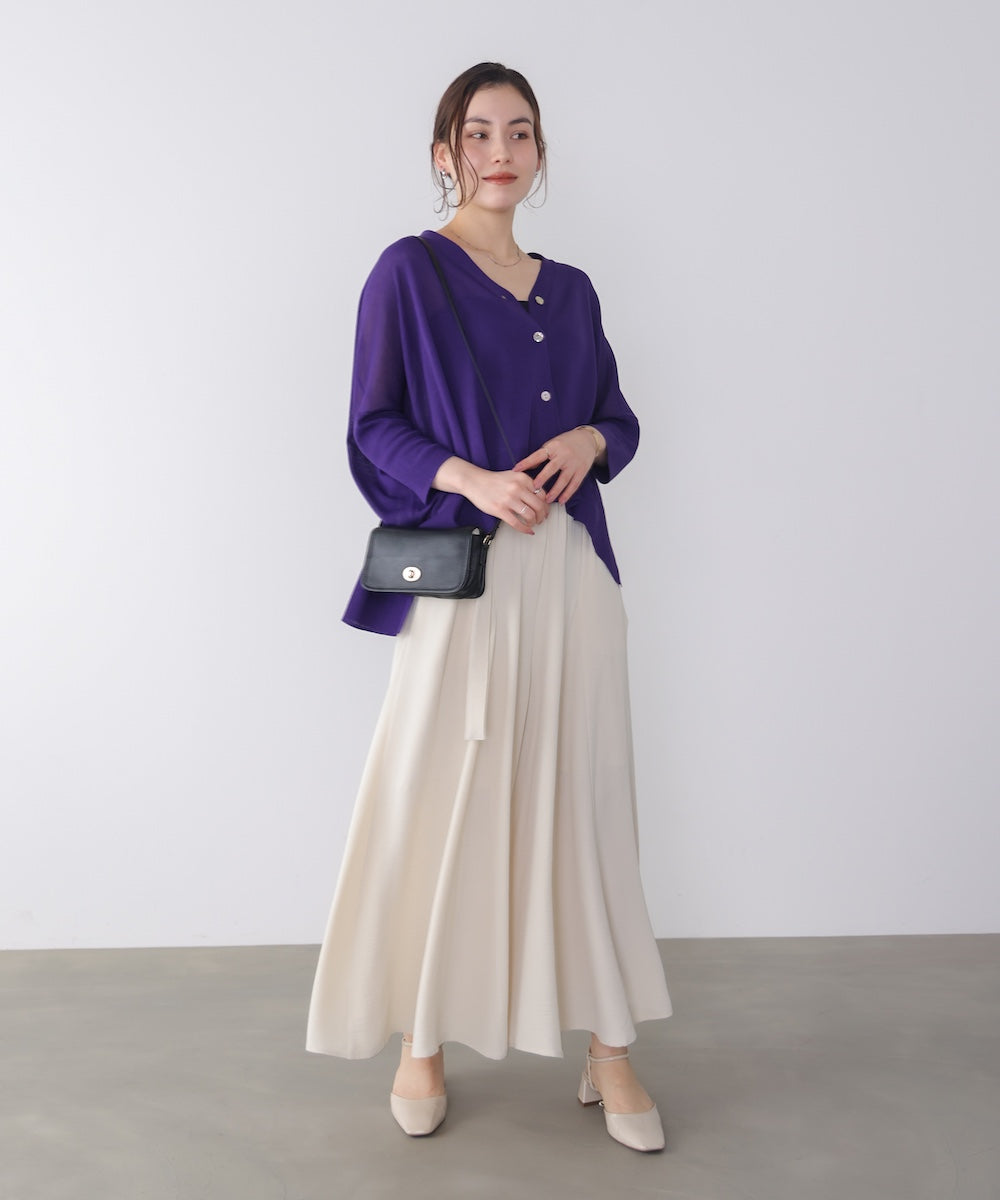 麻ライクポイントベルトパンツ