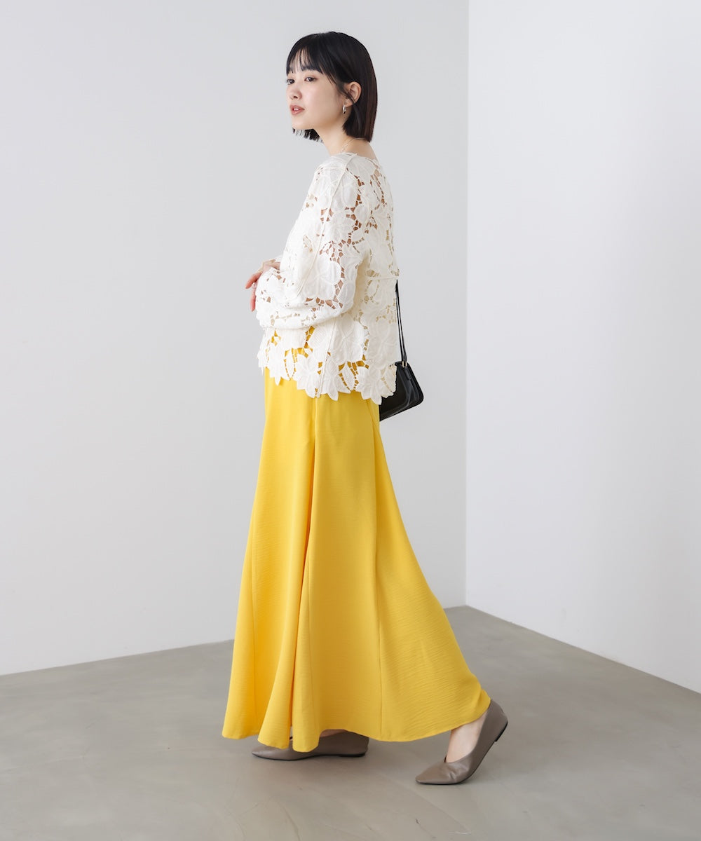 麻ライクポイントベルトパンツ