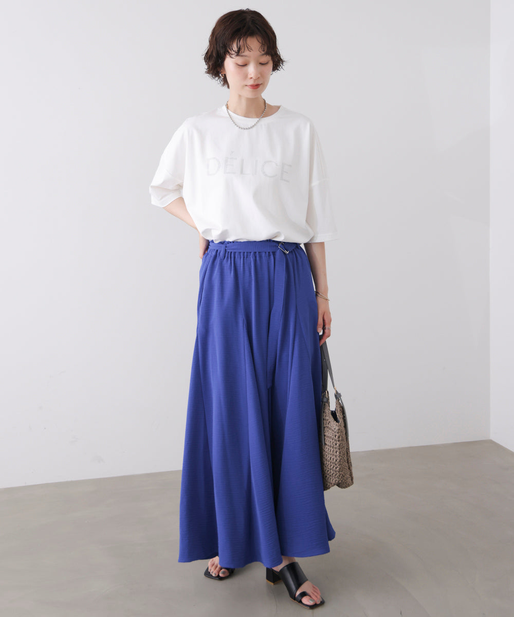 【新色追加】麻ライクポイントベルトパンツ