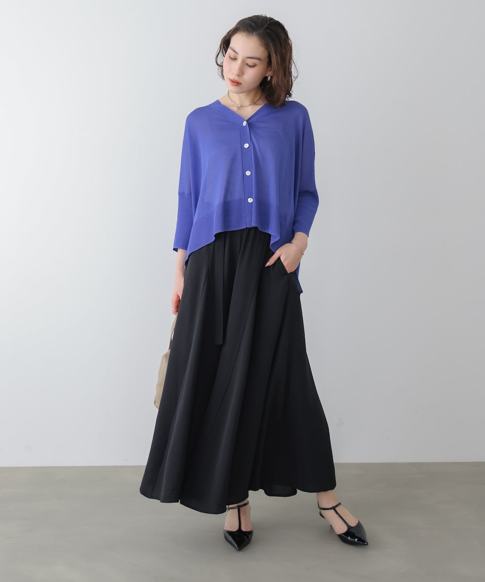 麻ライクポイントベルトパンツ