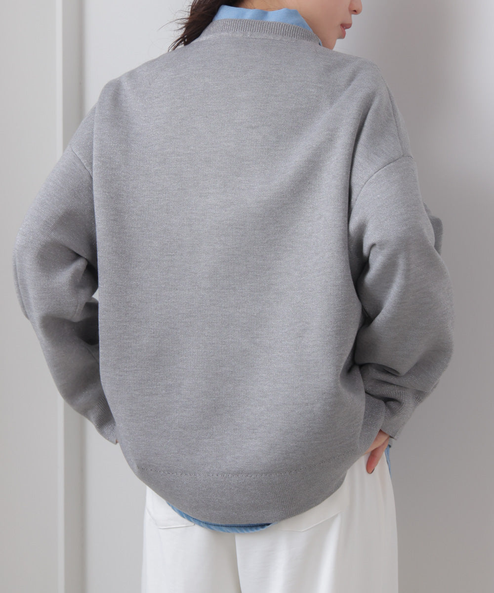 ラメスウエットライクニットプルオーバー