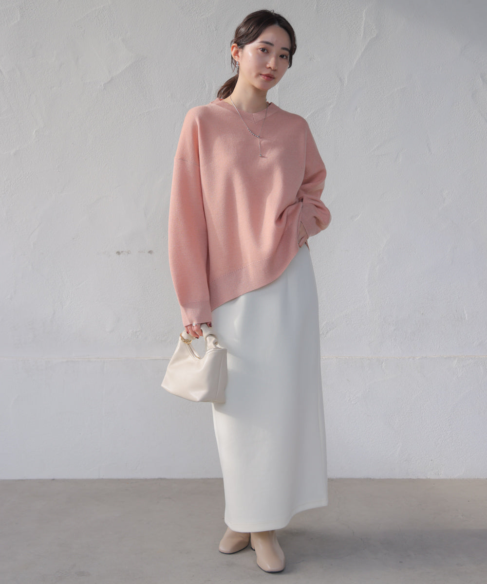 ラメスウエットライクニットプルオーバー