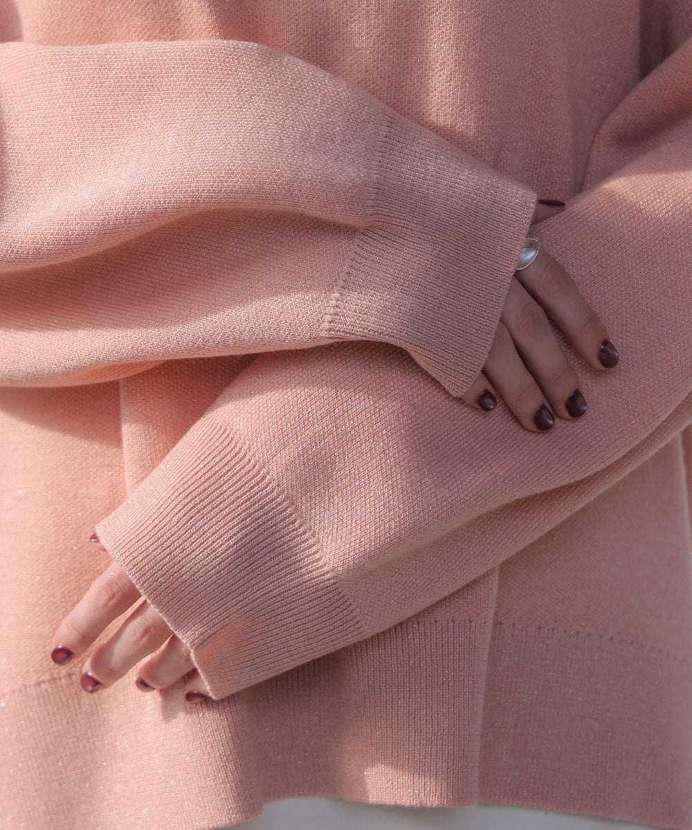 ラメスウエットライクニットプルオーバー