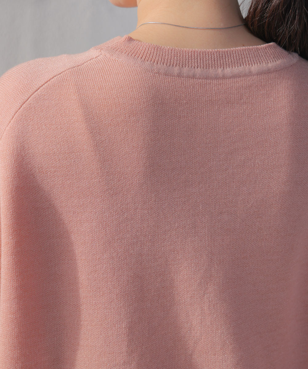 ラメスウエットライクニットプルオーバー