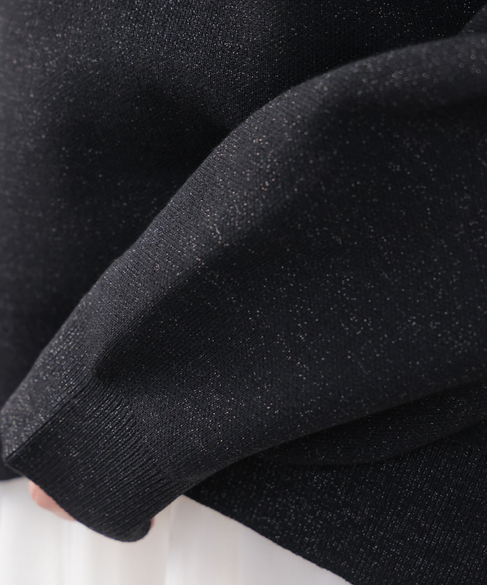 ラメスウエットライクニットプルオーバー