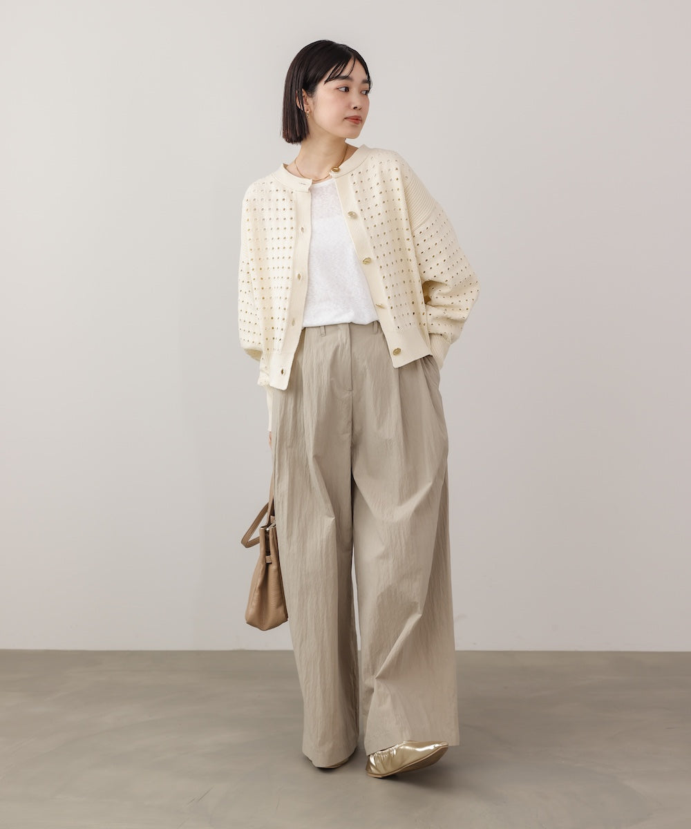 前後2WAY軽量メッシュ編カーディガン