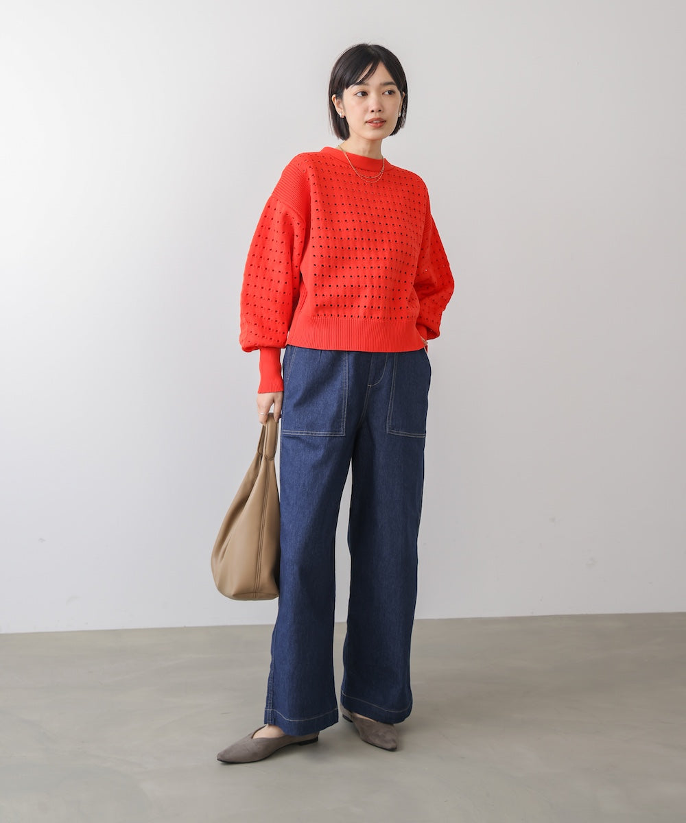 前後2WAY軽量メッシュ編カーディガン