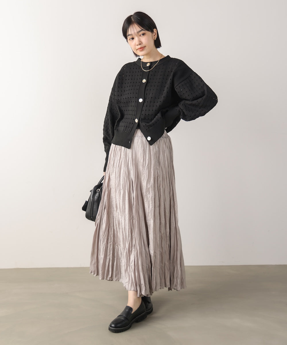 前後2WAY軽量メッシュ編カーディガン