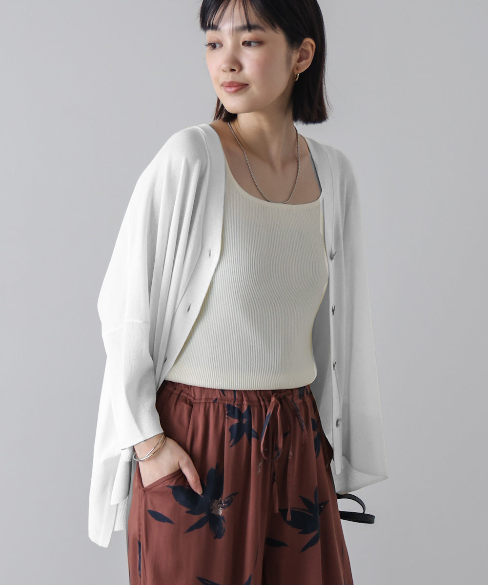 UVサラサラBOXシルエット前後差カーデ