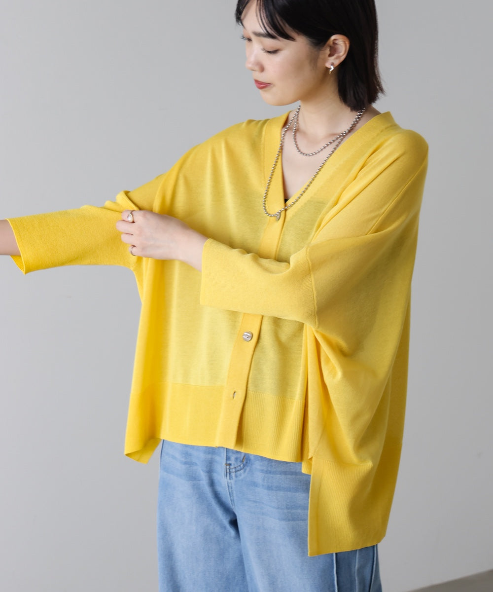 UVサラサラBOXシルエット前後差カーデ