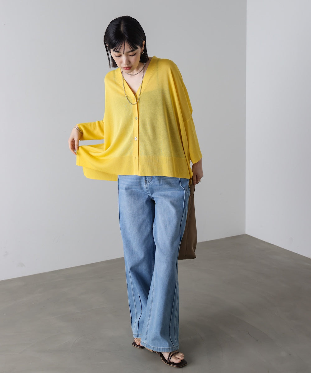 UVサラサラBOXシルエット前後差カーデ