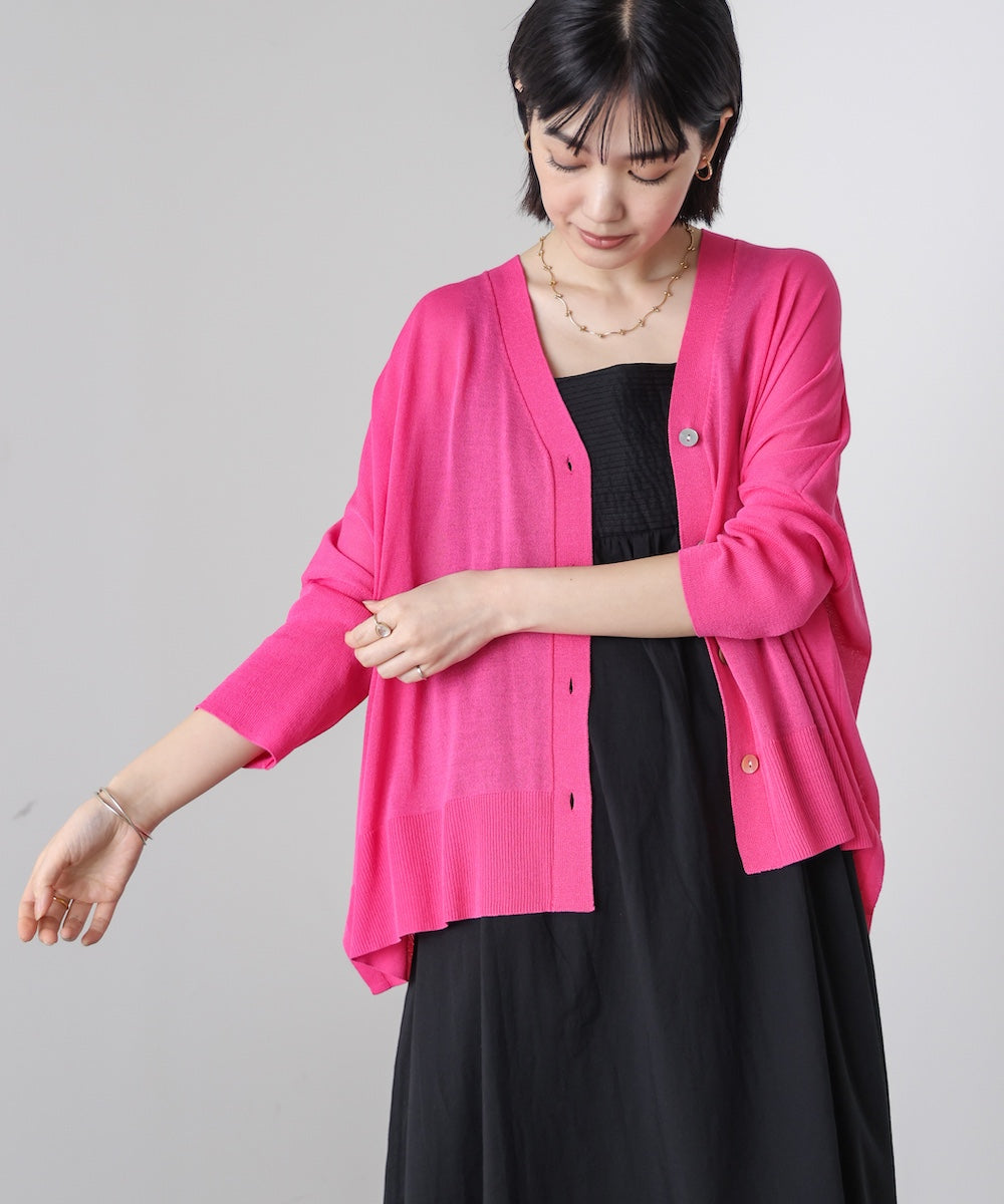 UVサラサラBOXシルエット前後差カーデ