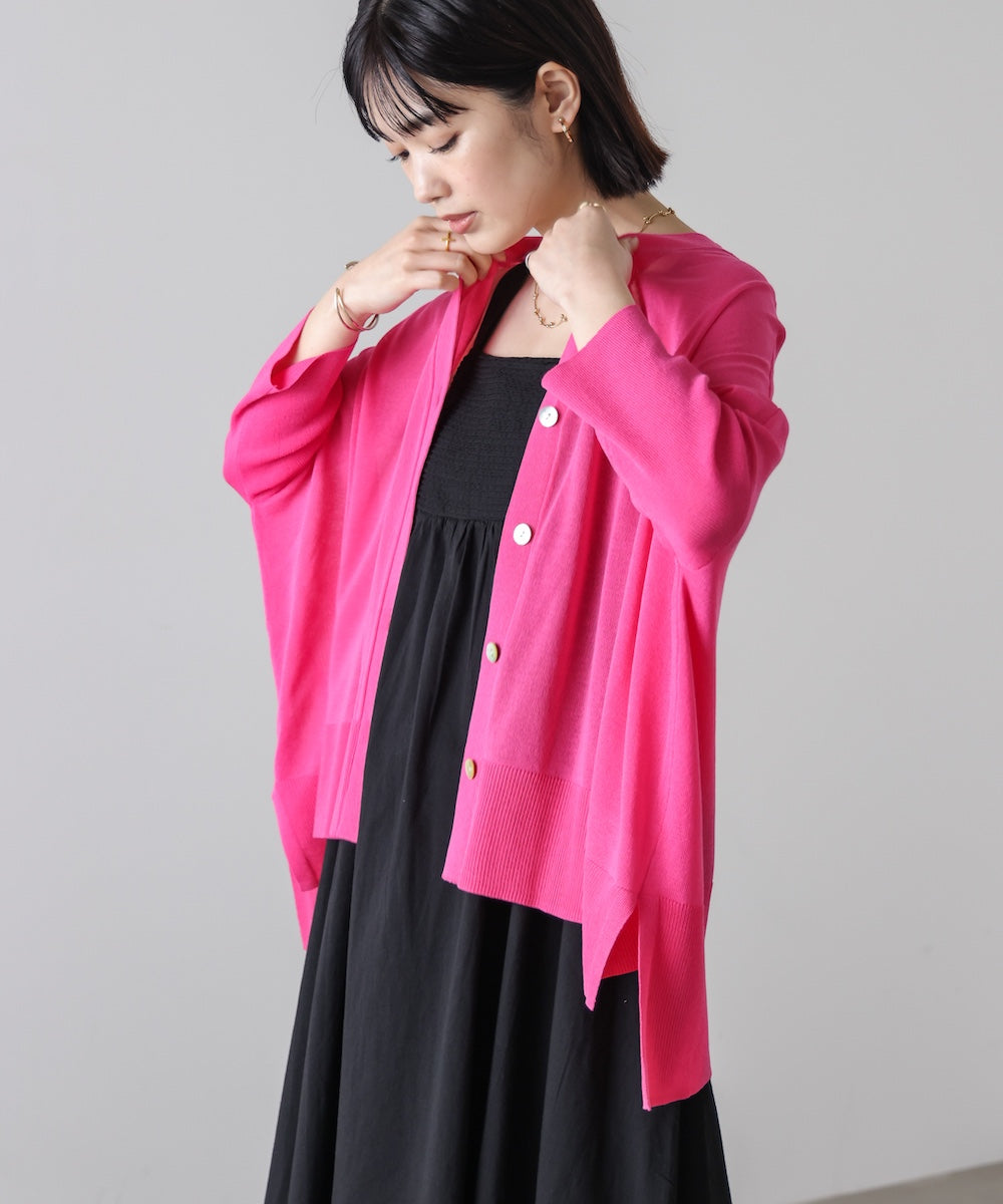 UVサラサラBOXシルエット前後差カーデ