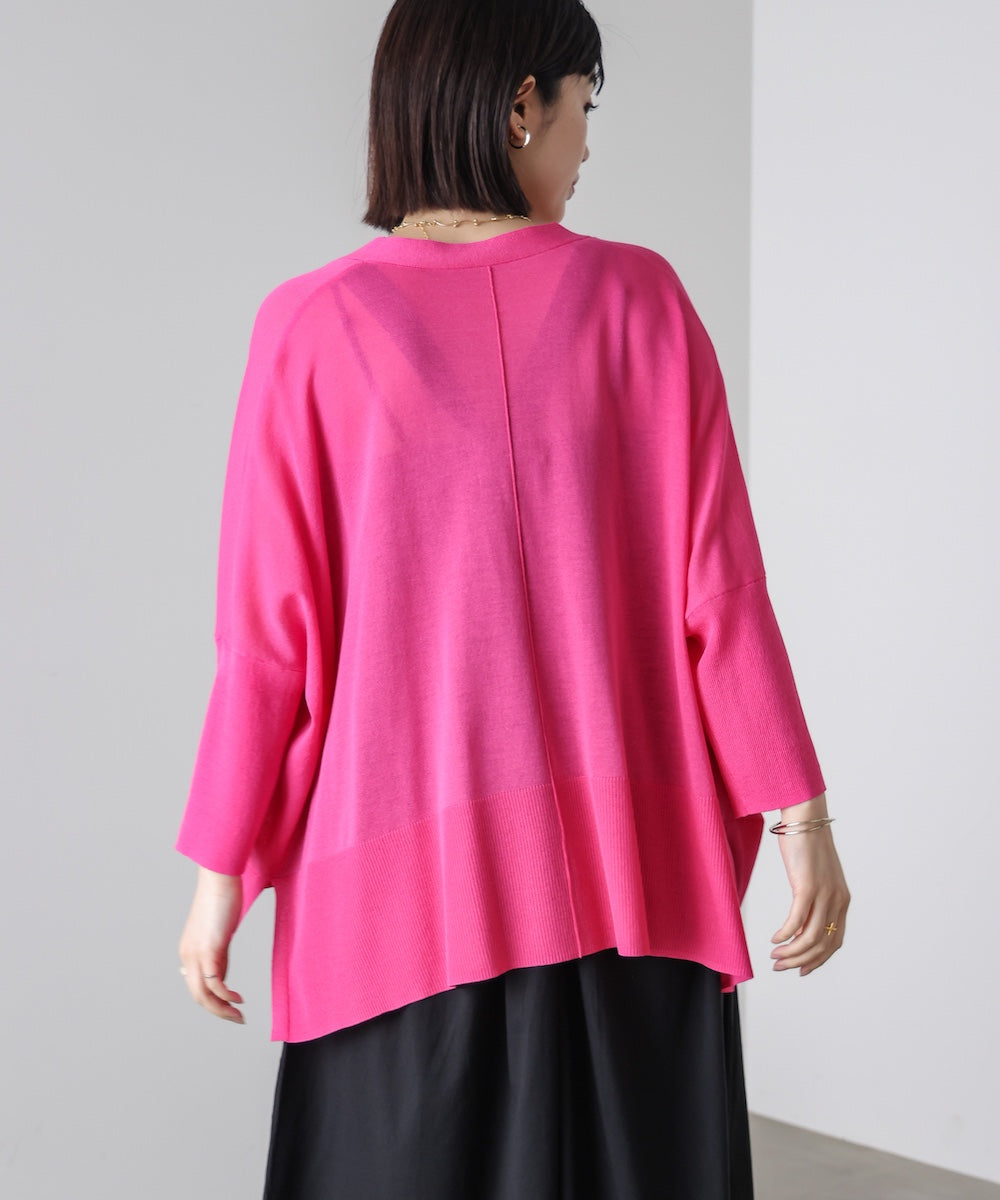 UVサラサラBOXシルエット前後差カーデ