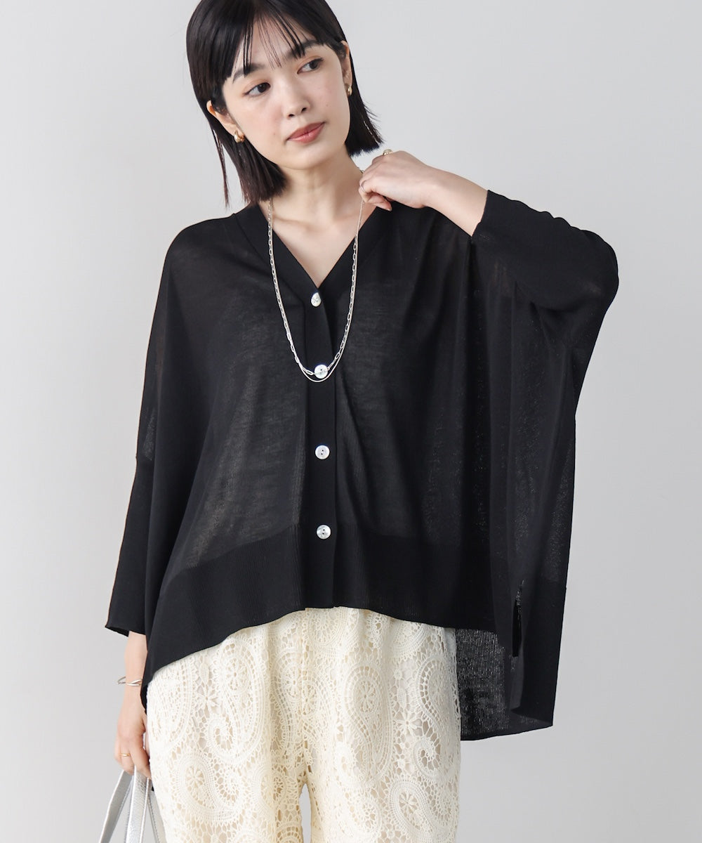 UVサラサラBOXシルエット前後差カーデ