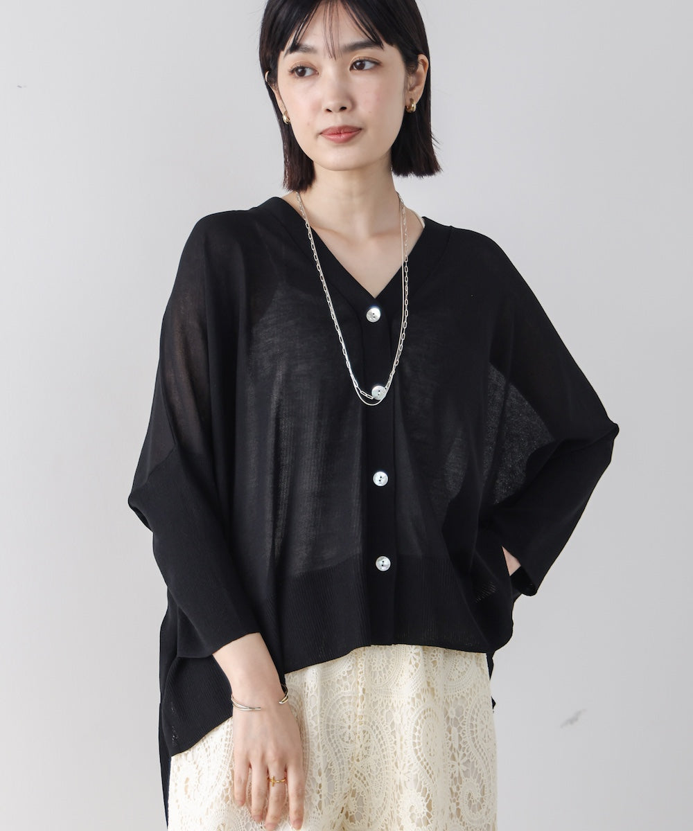 UVサラサラBOXシルエット前後差カーデ