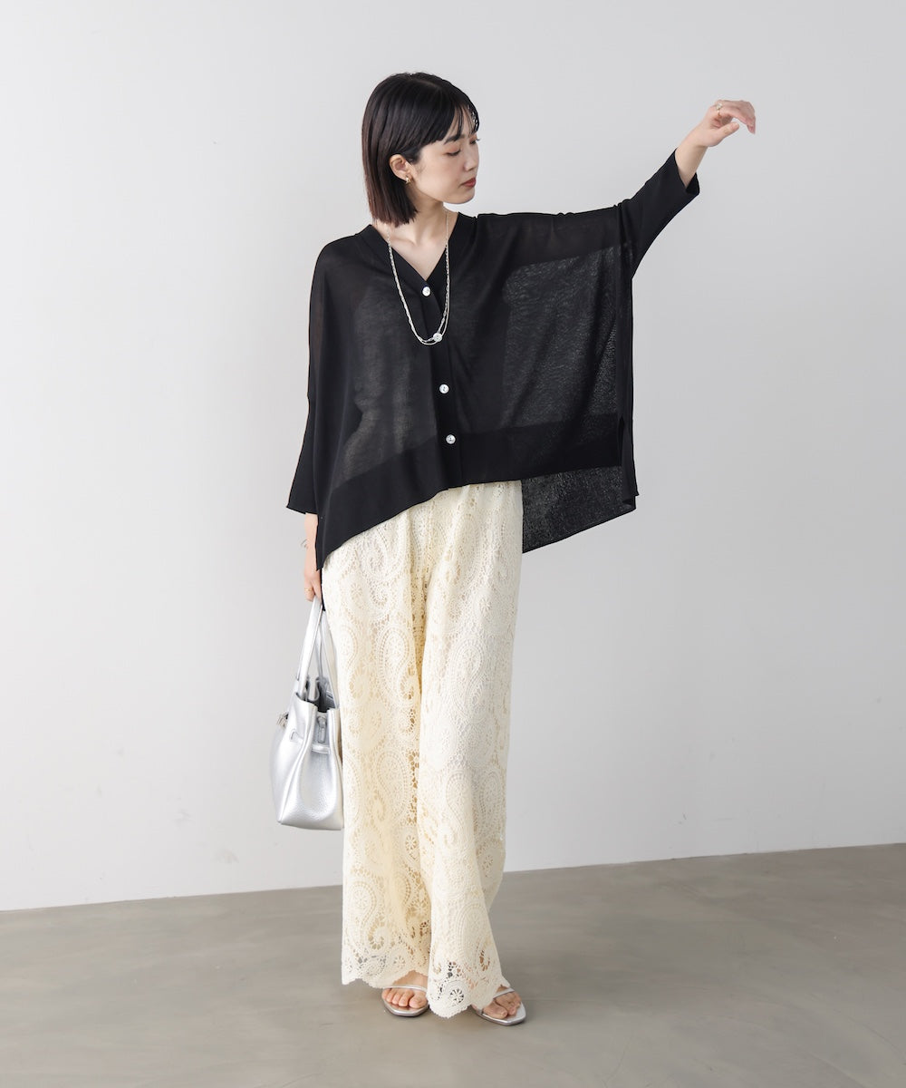 UVサラサラBOXシルエット前後差カーデ