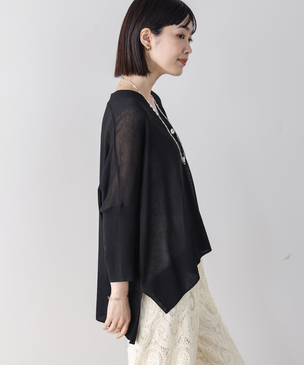 UVサラサラBOXシルエット前後差カーデ