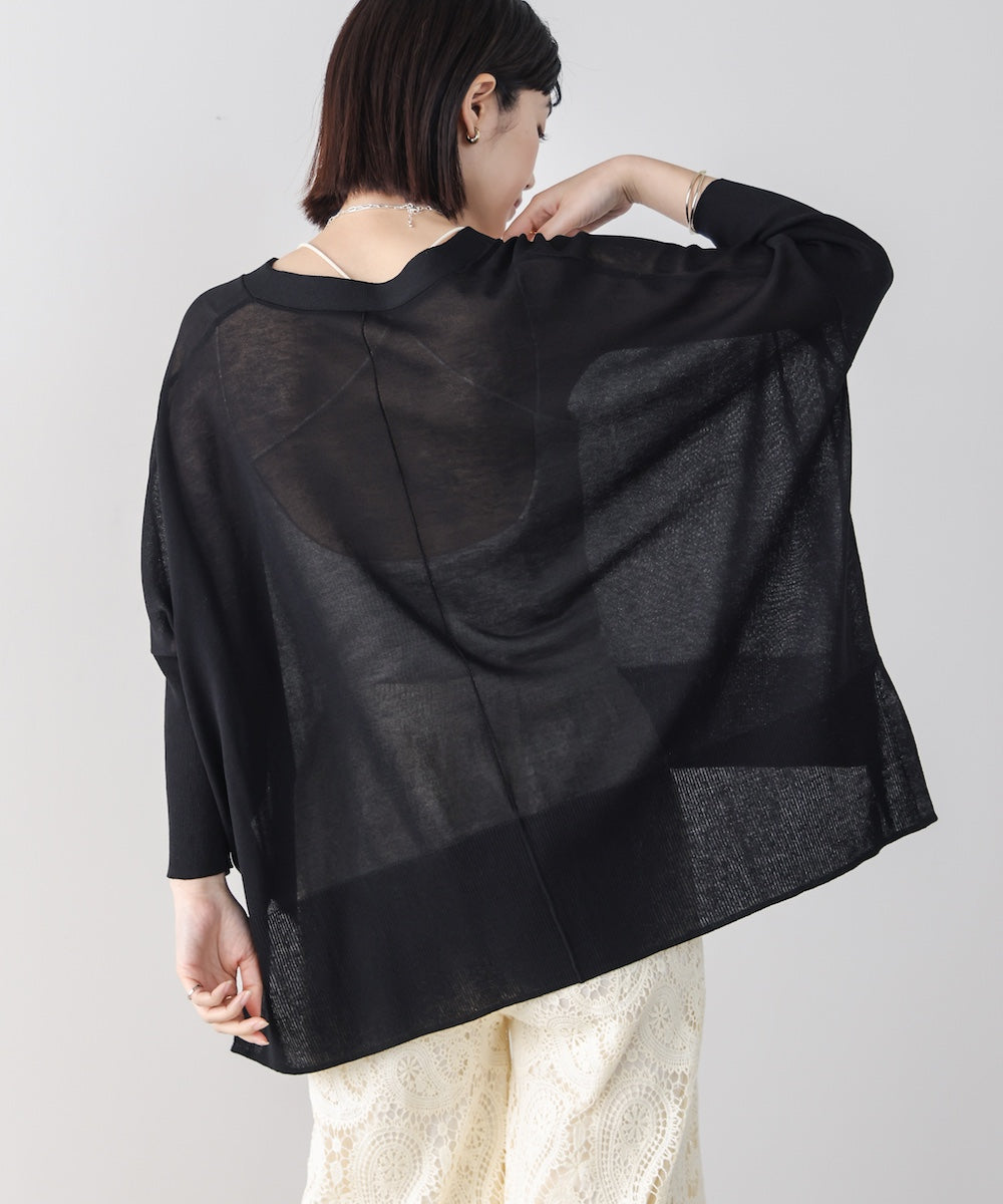 UVサラサラBOXシルエット前後差カーデ