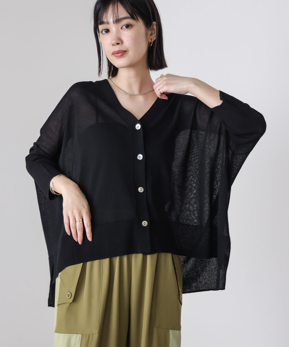 UVサラサラBOXシルエット前後差カーデ