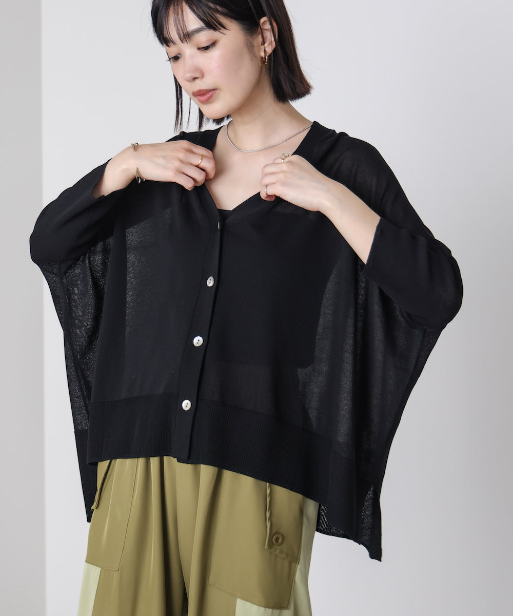 UVサラサラBOXシルエット前後差カーデ