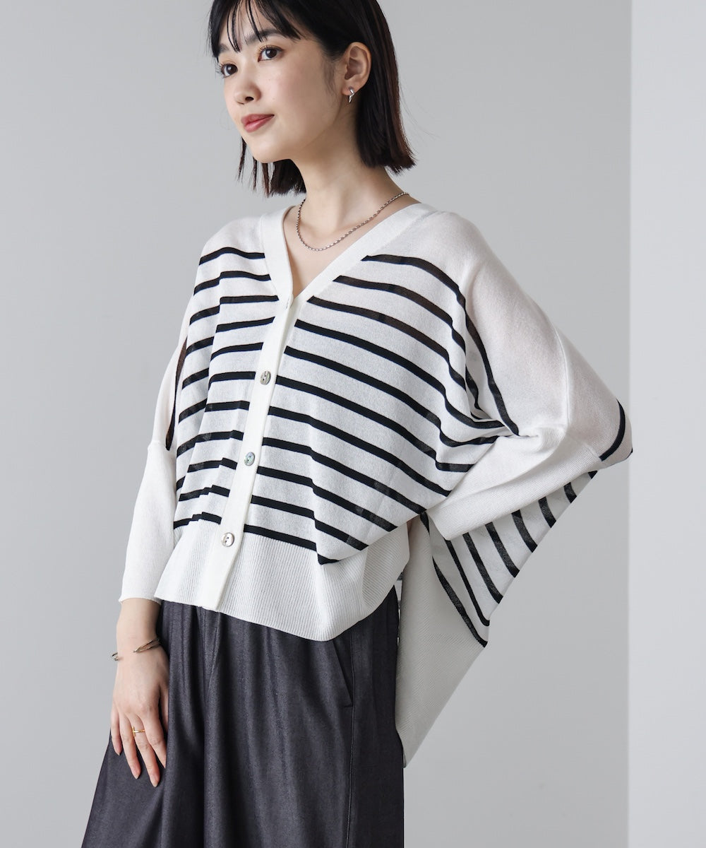UVサラサラBOXシルエット前後差カーデ