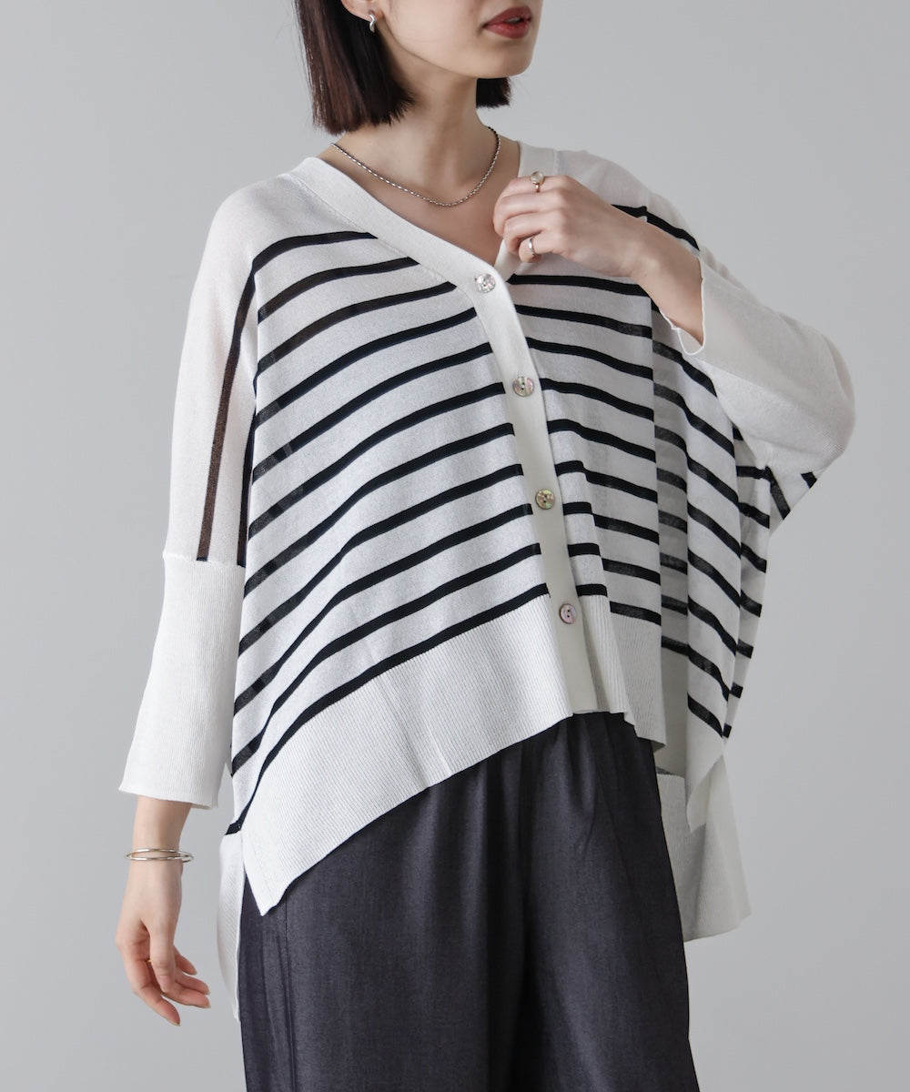 UVサラサラBOXシルエット前後差カーデ