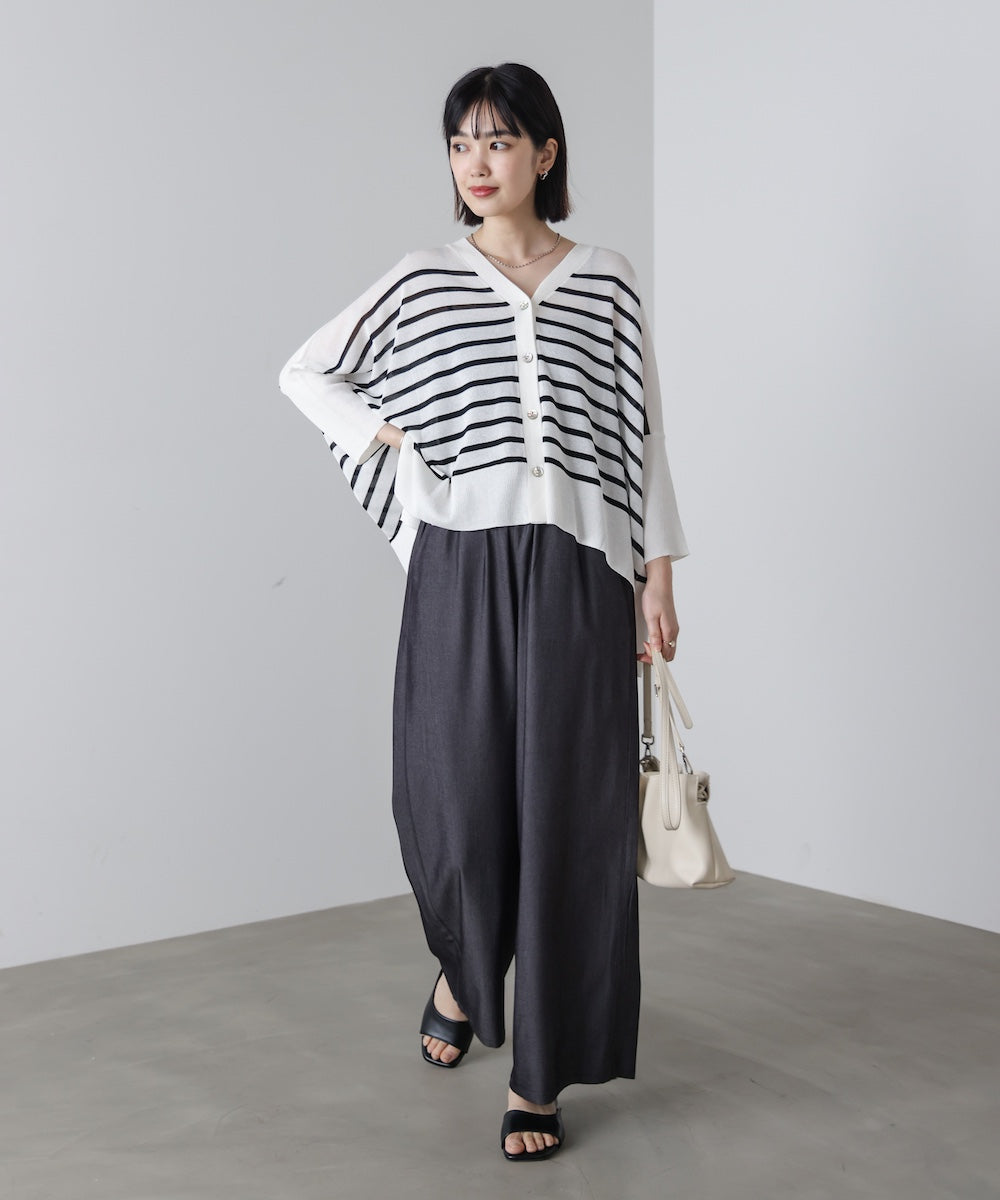 UVサラサラBOXシルエット前後差カーデ