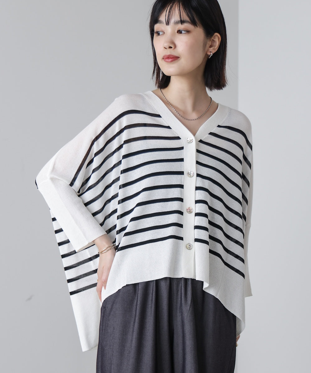 UVサラサラBOXシルエット前後差カーデ