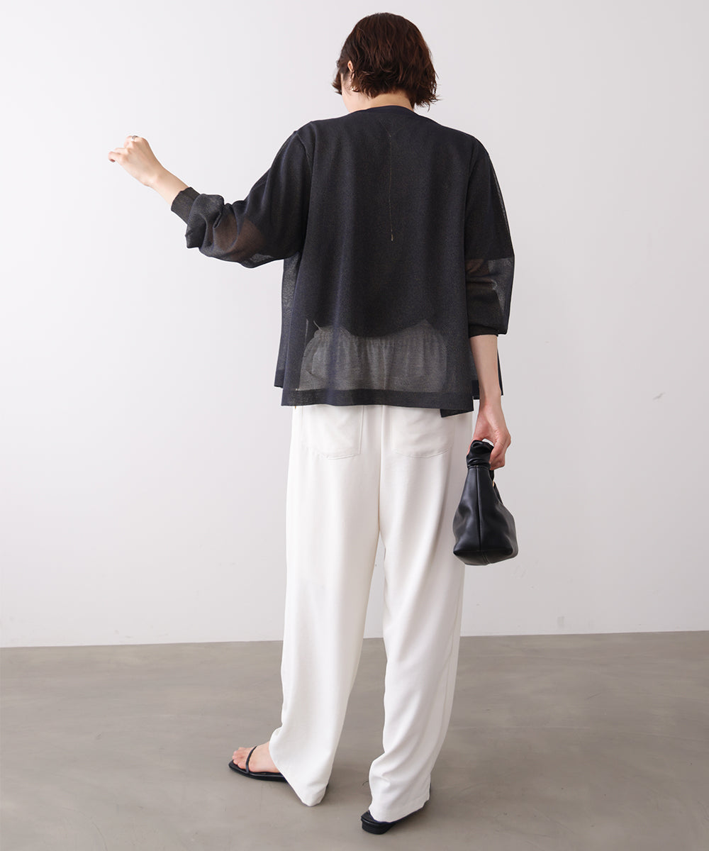 ラメシアージップカーディガン