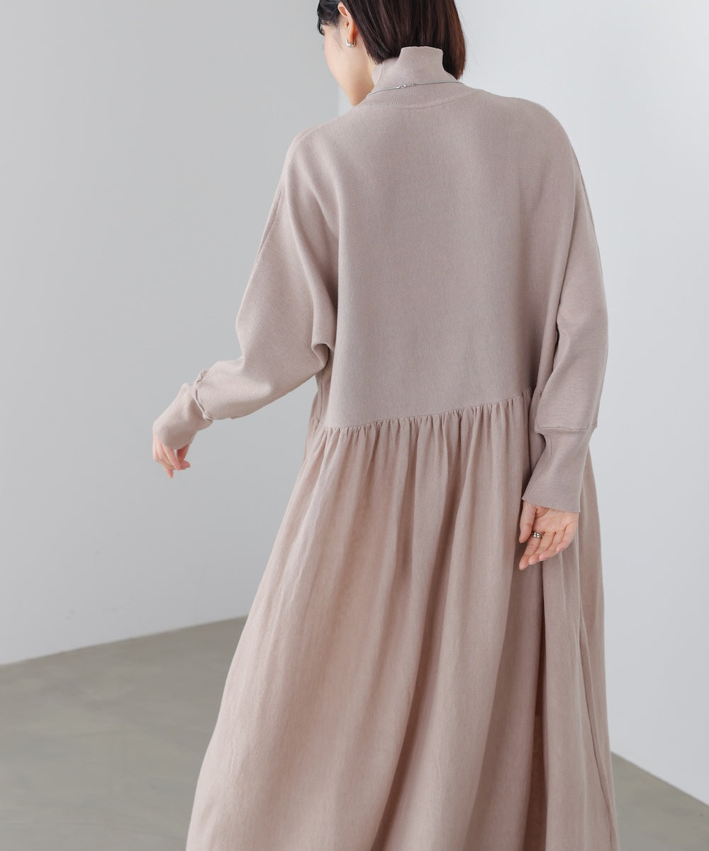 ギャザーニットワンピース