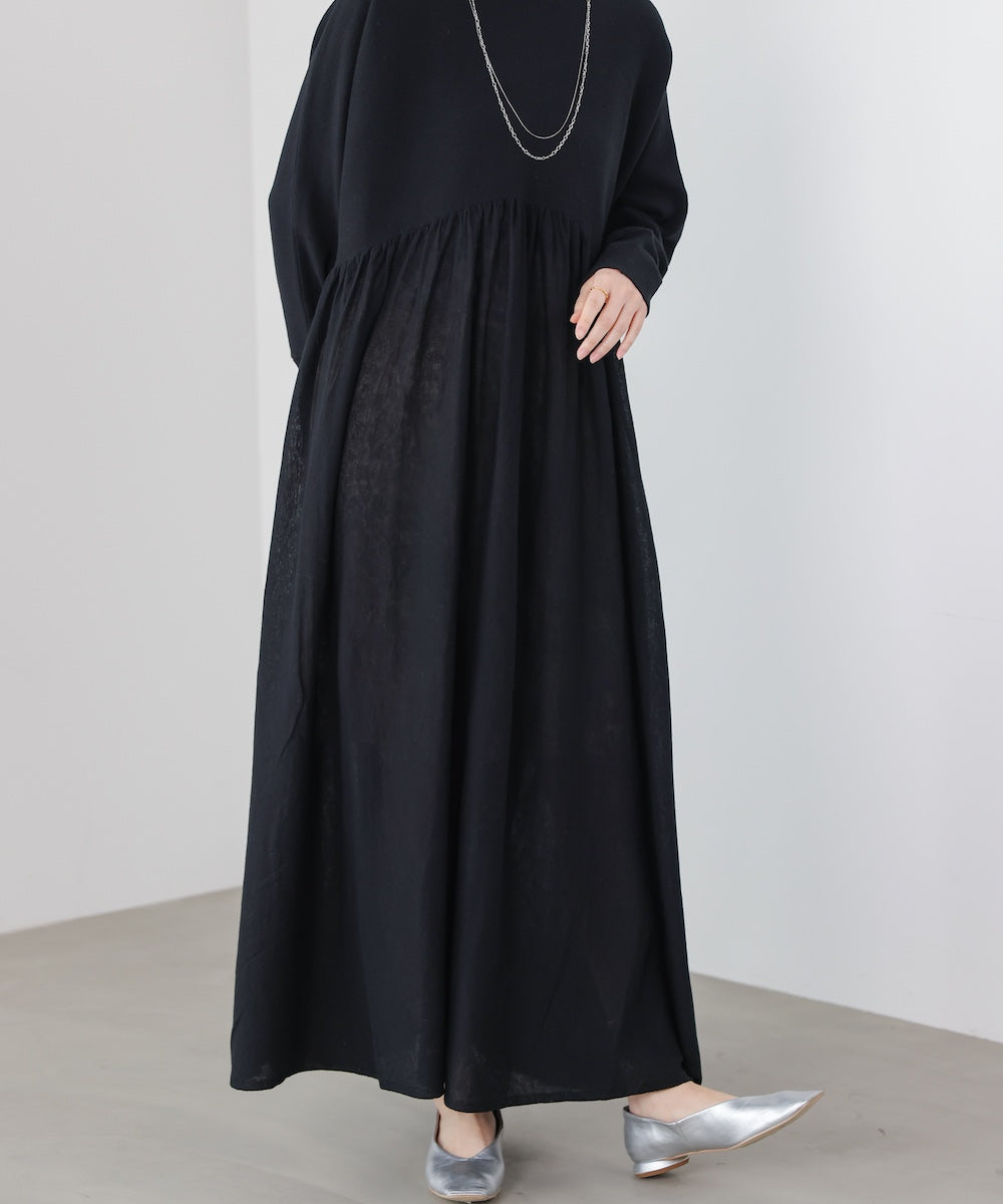 ギャザーニットワンピース