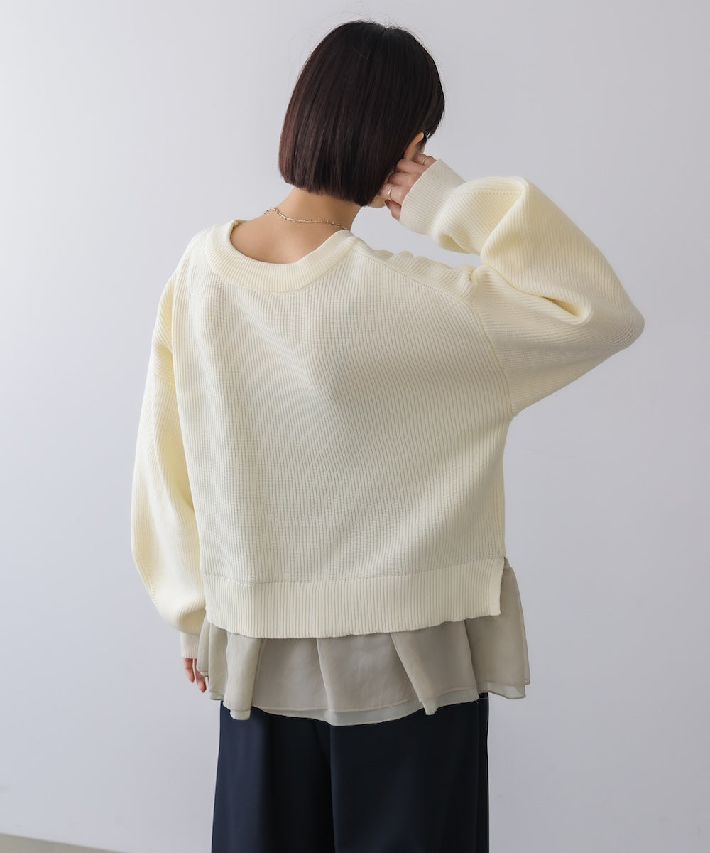 【WEB限定】軽量レイヤードニットプルオーバー