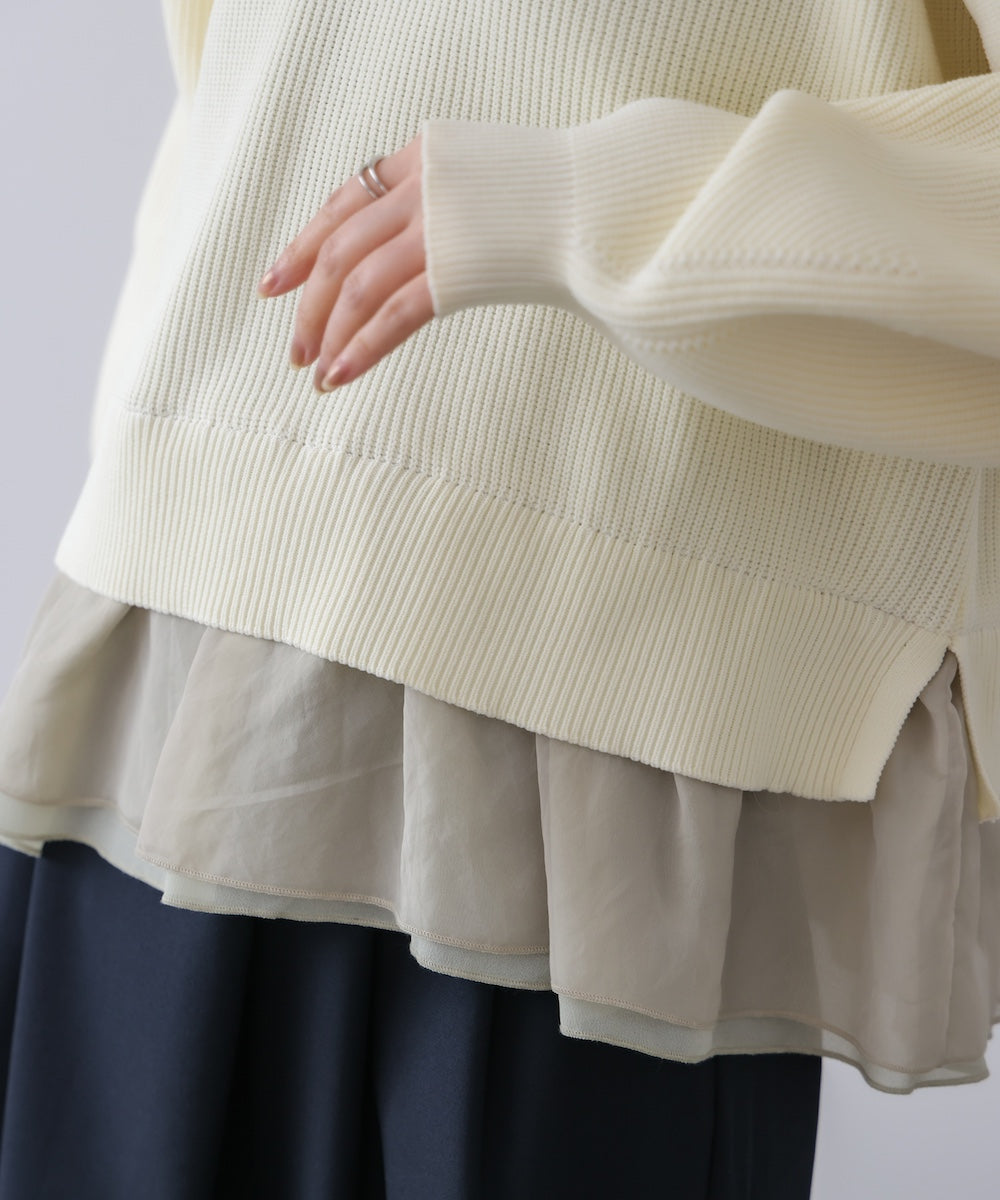 【WEB限定】軽量レイヤードニットプルオーバー