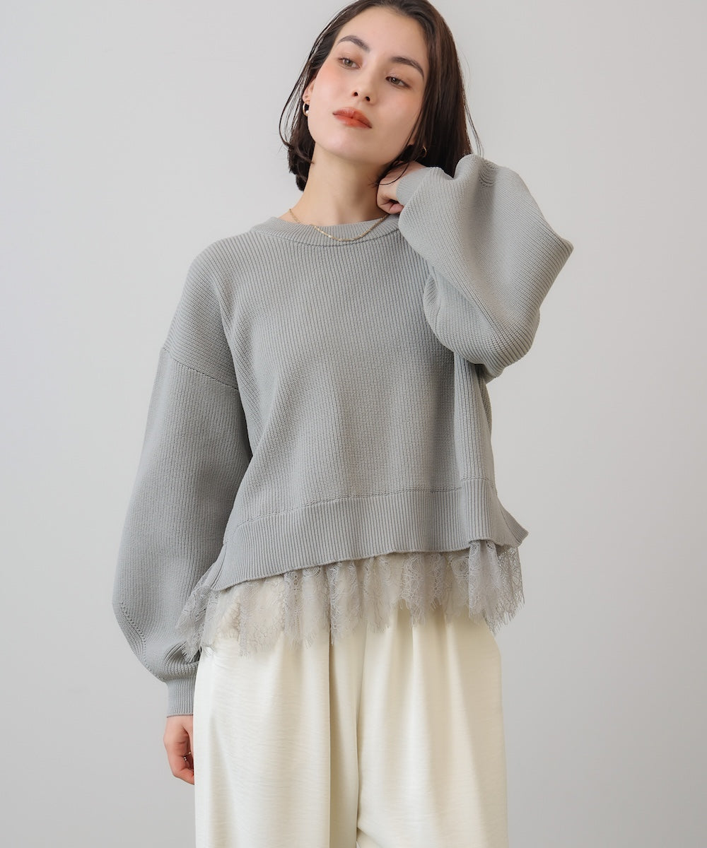 【WEB限定】軽量レイヤードニットプルオーバー