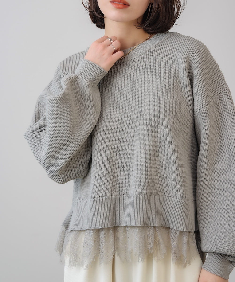 【WEB限定】軽量レイヤードニットプルオーバー