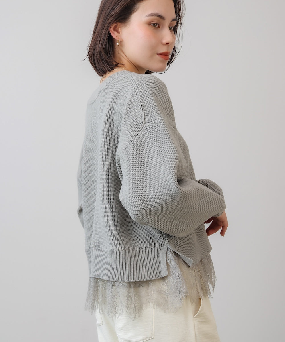 【WEB限定】軽量レイヤードニットプルオーバー