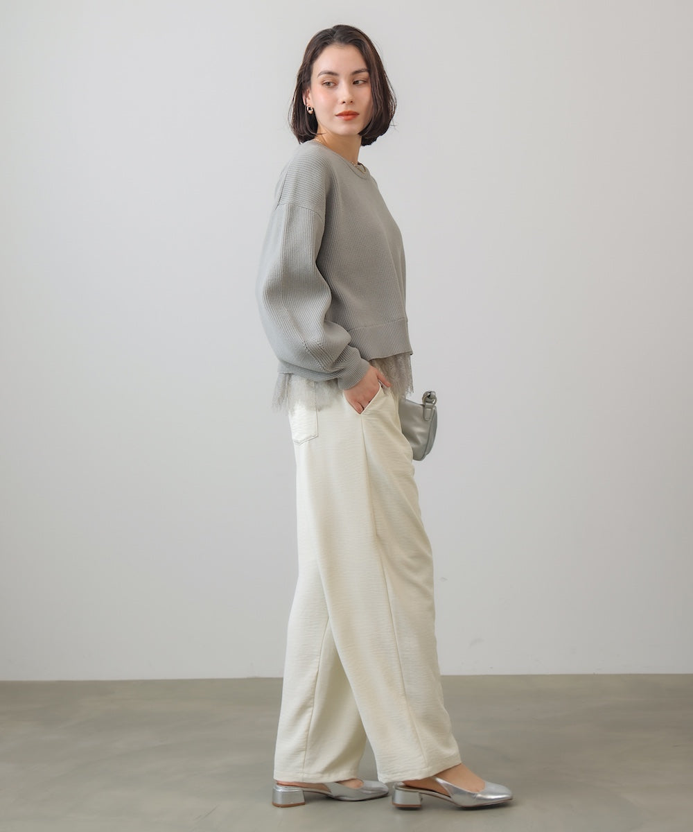 【WEB限定】軽量レイヤードニットプルオーバー