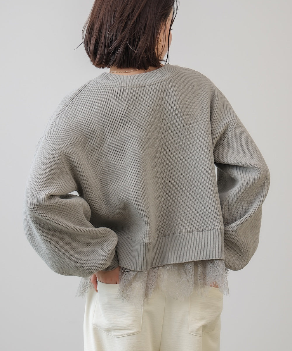 【WEB限定】軽量レイヤードニットプルオーバー