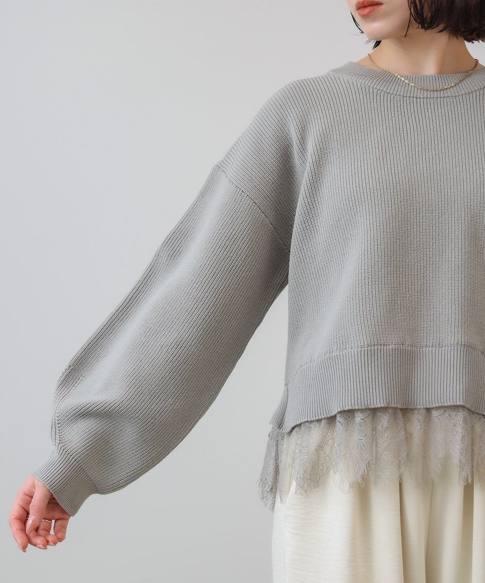 【WEB限定】軽量レイヤードニットプルオーバー