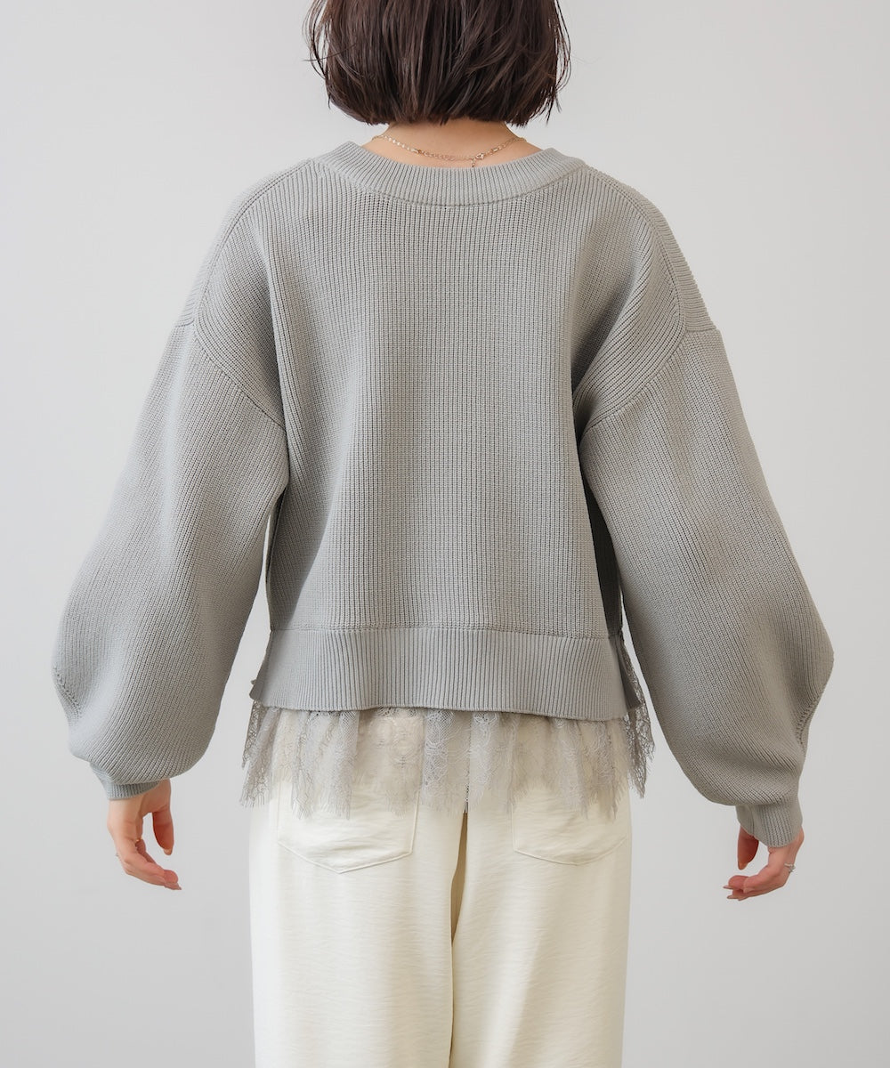 【WEB限定】軽量レイヤードニットプルオーバー