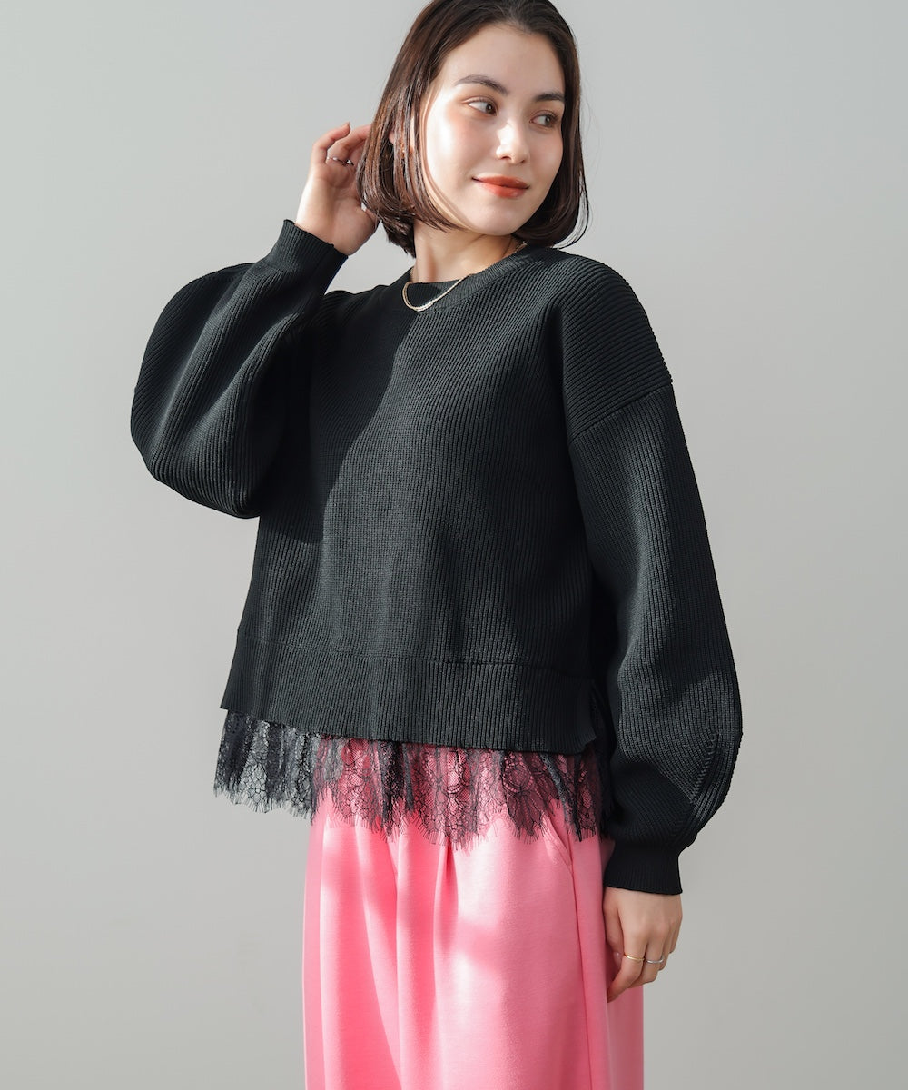 【WEB限定】軽量レイヤードニットプルオーバー