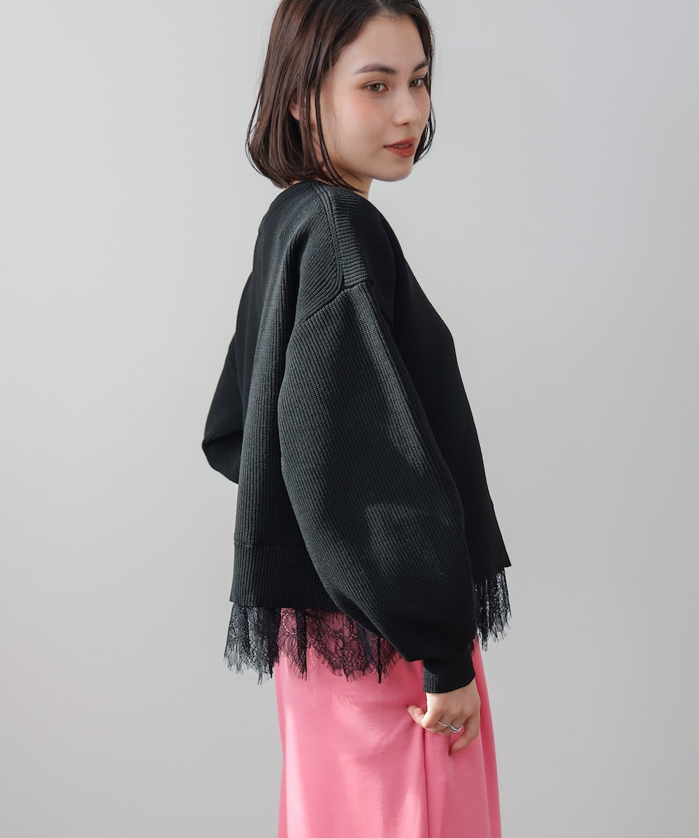 【WEB限定】軽量レイヤードニットプルオーバー