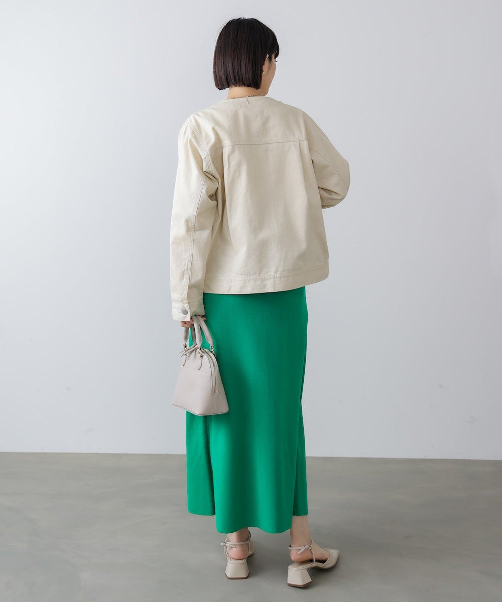 デニムノーカラージャケット