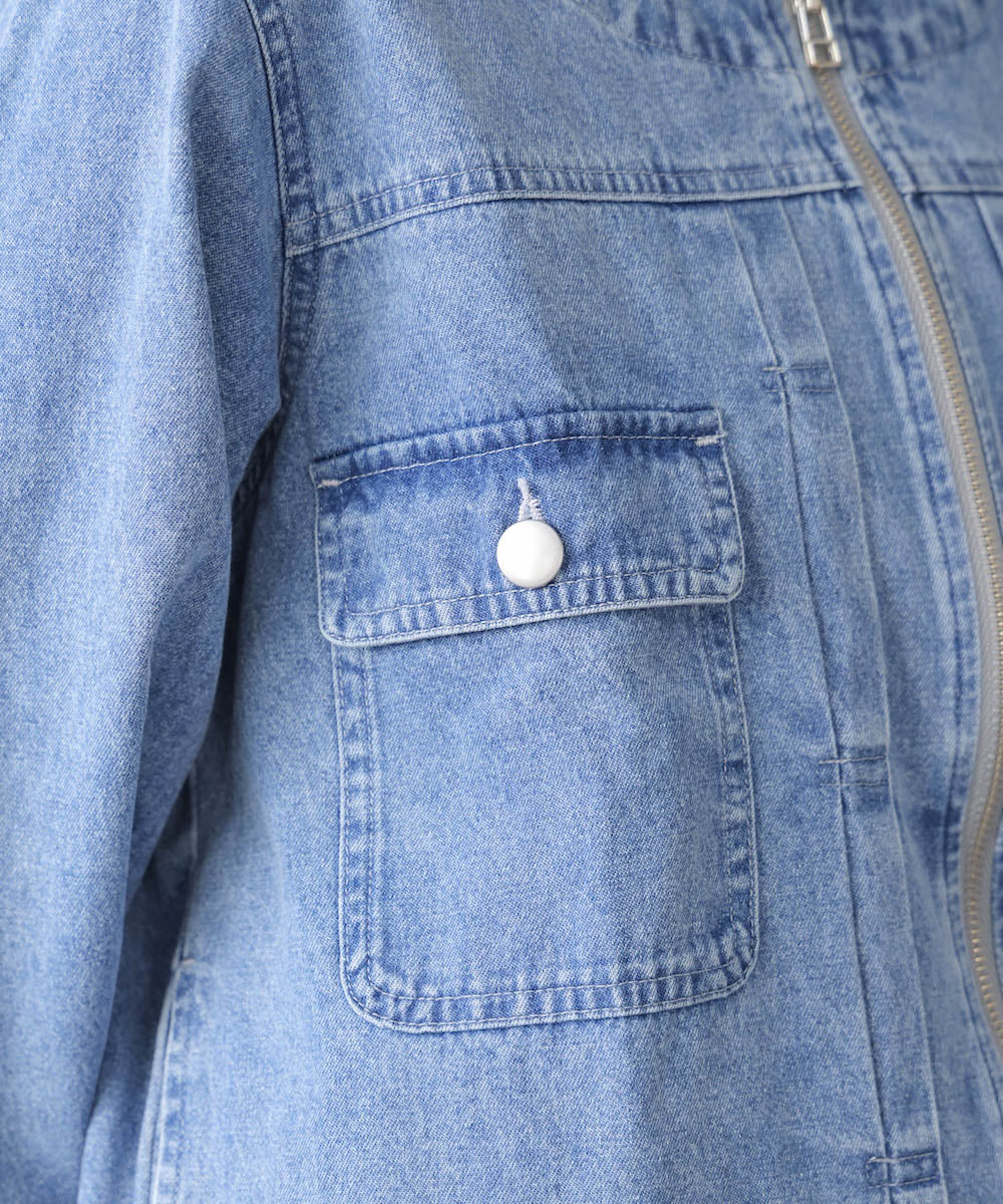 デニムノーカラージャケット