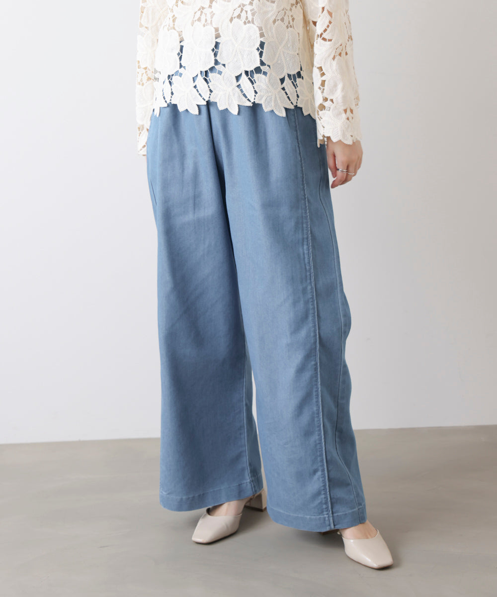 ライトデニムイージーワイドパンツ