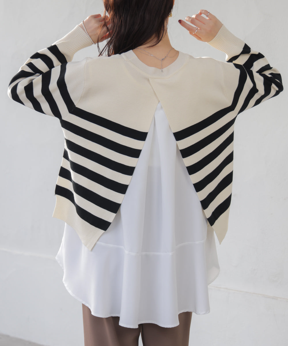 ニットセットレイヤードプルオーバー