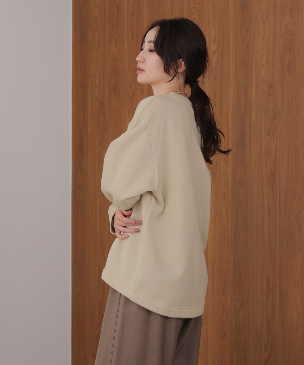 裏起毛レースラインプルオーバー